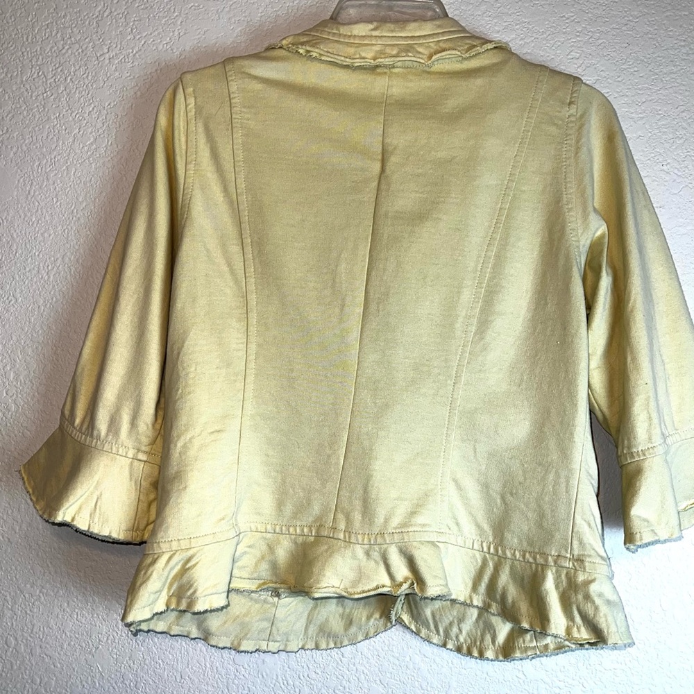 Nick & Mo Exclusive Collection Yellow Ruffle Hem Blazer Sz L - Picture 9 of 13